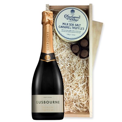 Gusbourne Brut Reserve ESW 75cl And Milk Sea Salt Charbonnel Chocolates Box